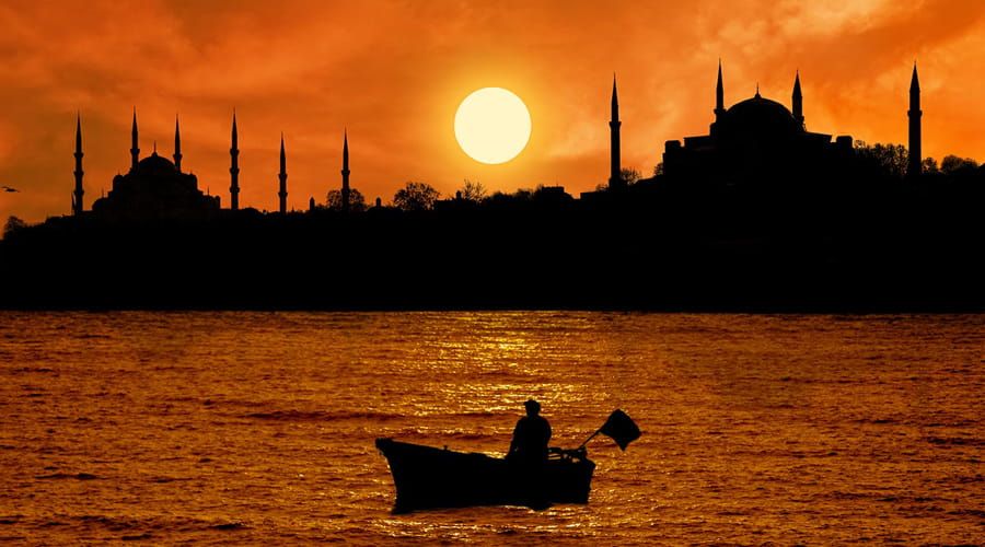 Bosporus cruise at sunset in Istanbul