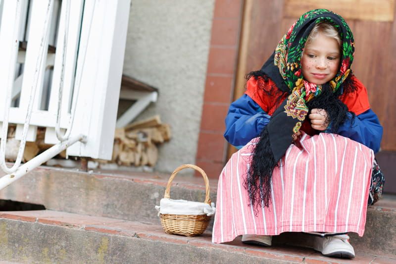 Child dressed as an Easter witch in Sweden