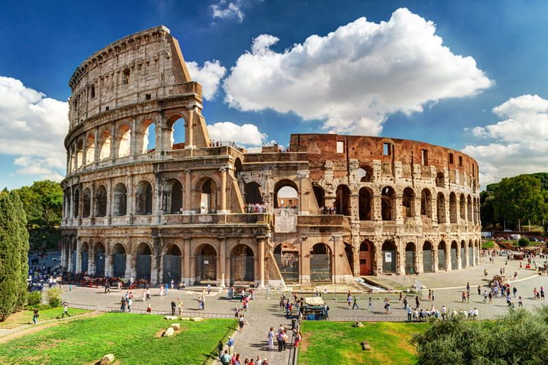 Colosseum in the historic centre of Rome