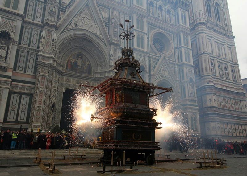Firework display in Florence at Easter