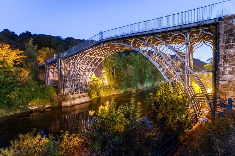 Ironbridge Gorge in Shropshire during the summer in the UK