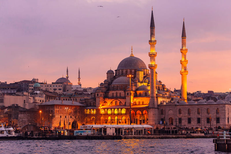 Skyline of Istanbul at sunset