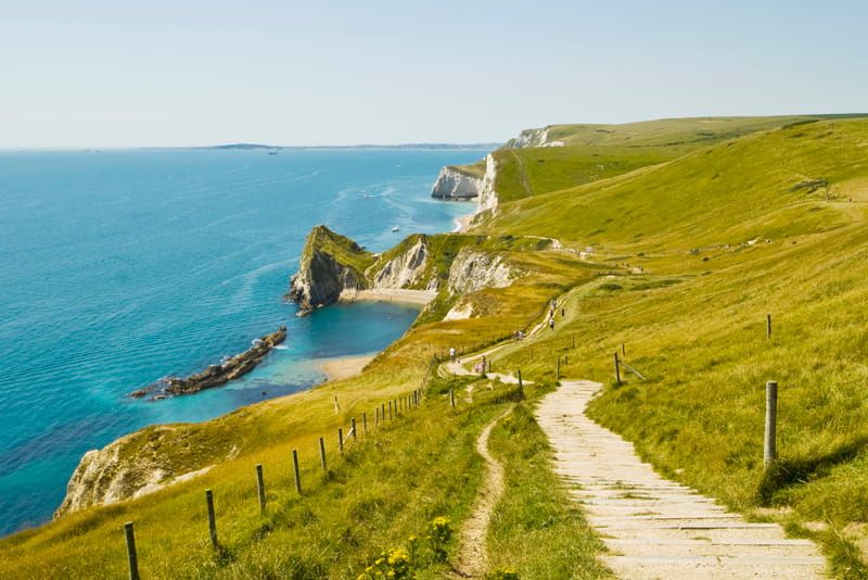 Beautiful coastal path along the Jurassic Coast in the UK