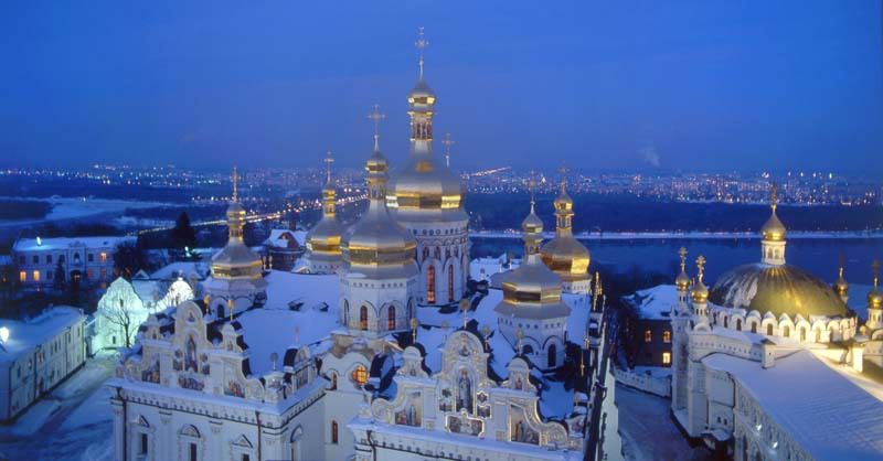 Kiev at New Year in the snow