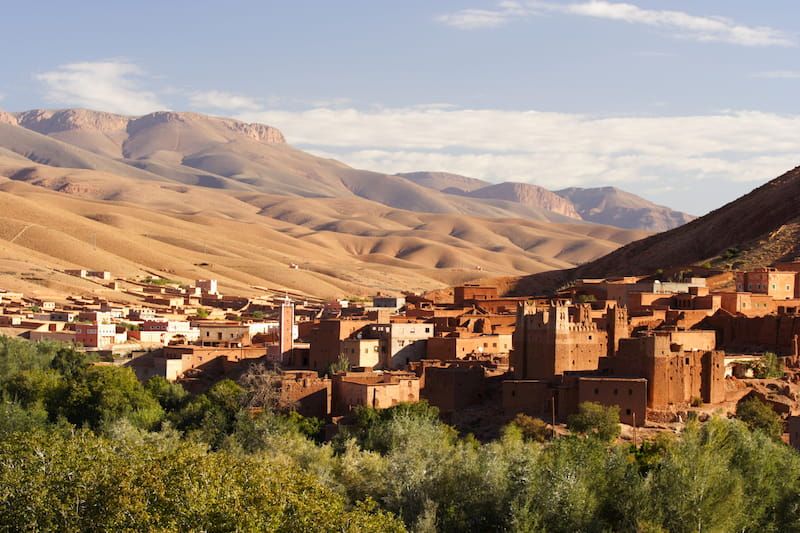 A desert town in a desert in Morocco