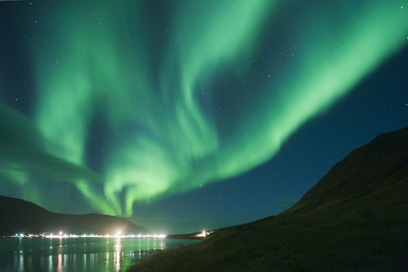 Northern Lights lighting up the sky in Tromso in Norway
