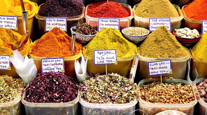 Colourful spice market in Istanbul