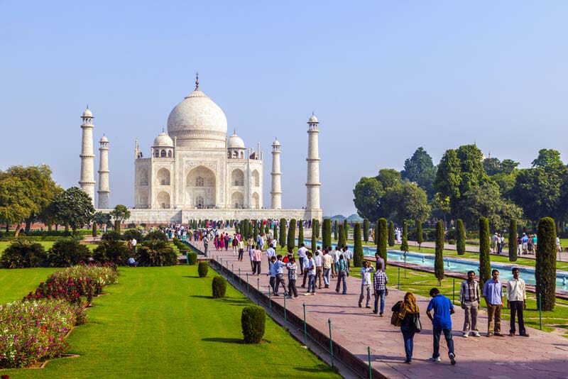 The beautiful and iconic Taj Mahal in Agra, India