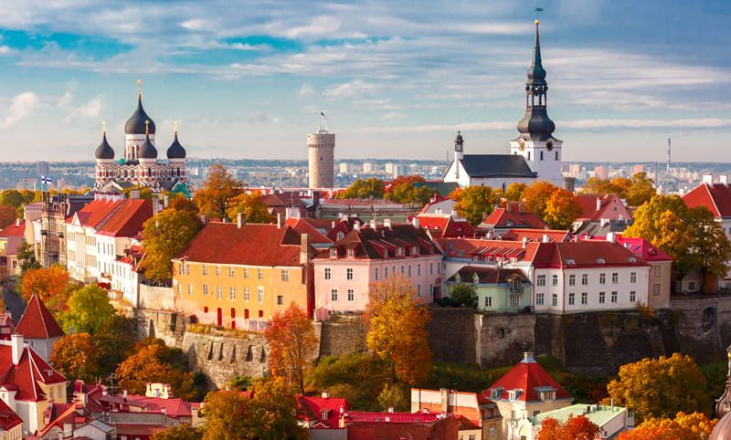 The historic Old Town in Tallinn, Estonia
