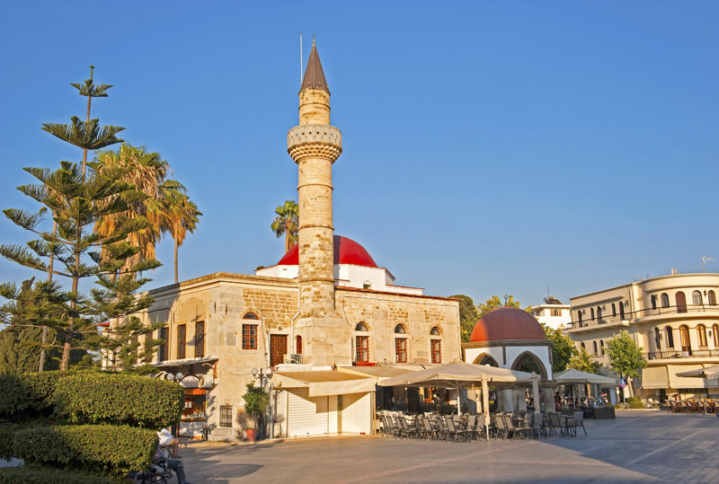 The main sqaure of Kos Town on the Greek island of Kos