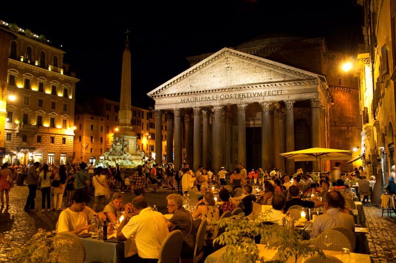 The Pantheon at night in Rome
