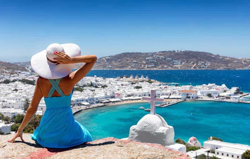 Single lady travelling the Greek islands solo
