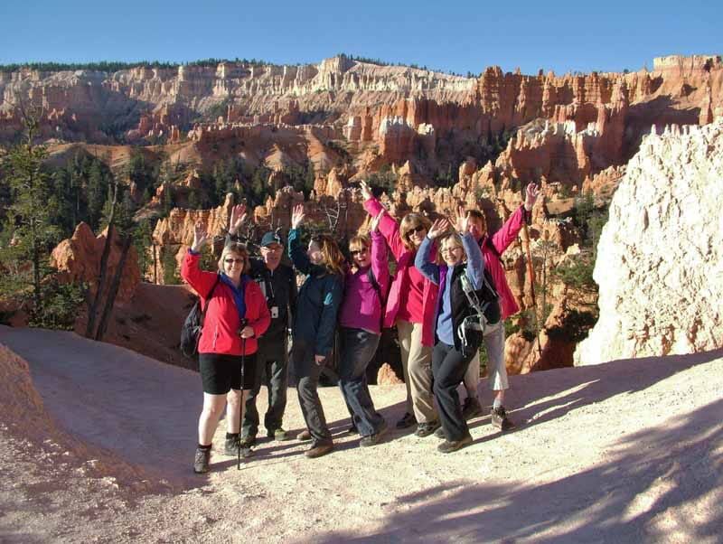 Group of solo travellers at the Grand Canyon in the USA