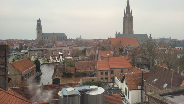 Bruges beer brewery tour view at de halve mann