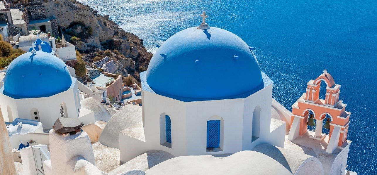 Blue domed church of Oia, Santorini