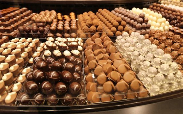 swiss chocolate display